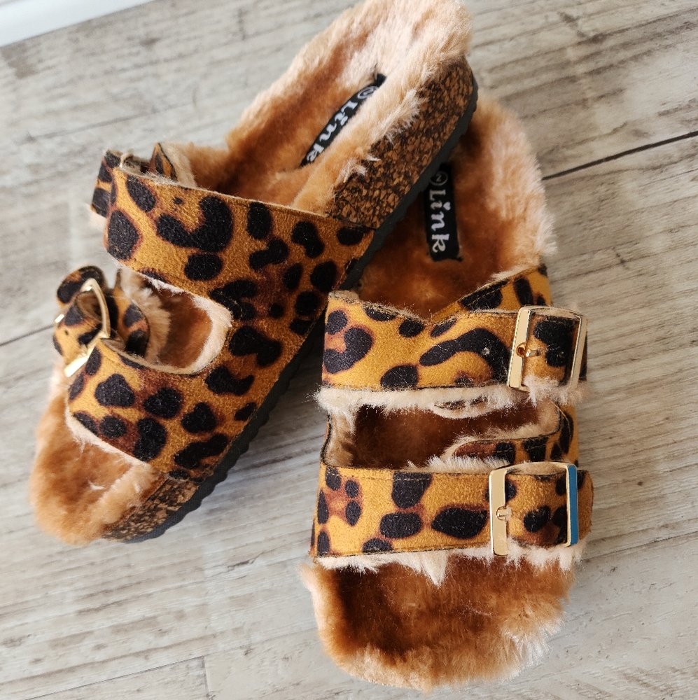Kids Leopard Slippers